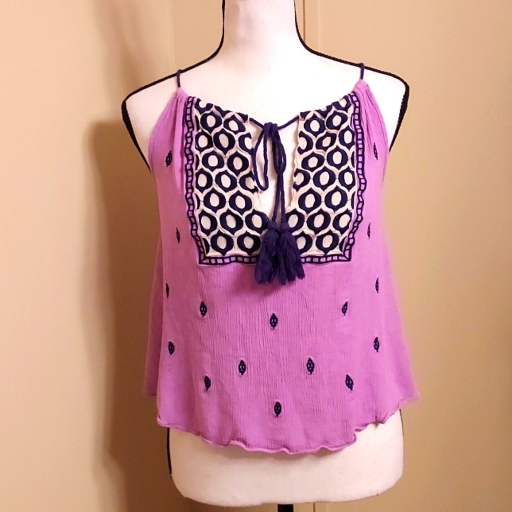 Purple and Black Women's Top